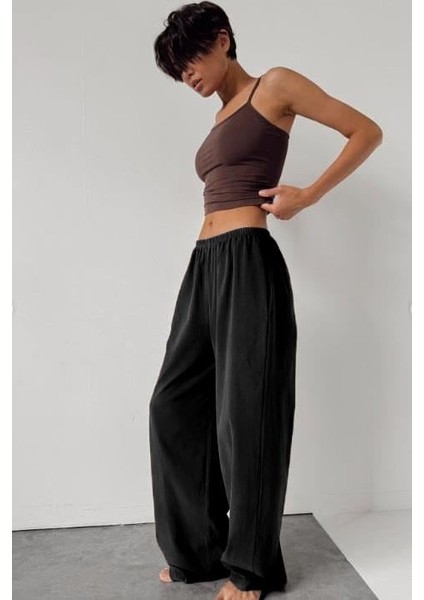 Siyah Barrel Fit Kadın Eşofman Altı MG2553 fırsatları