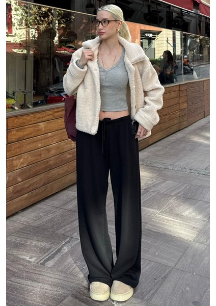 Siyah Barrel Fit Kadın Eşofman Altı MG2553