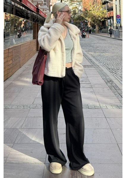 Siyah Barrel Fit Kadın Eşofman Altı MG2553