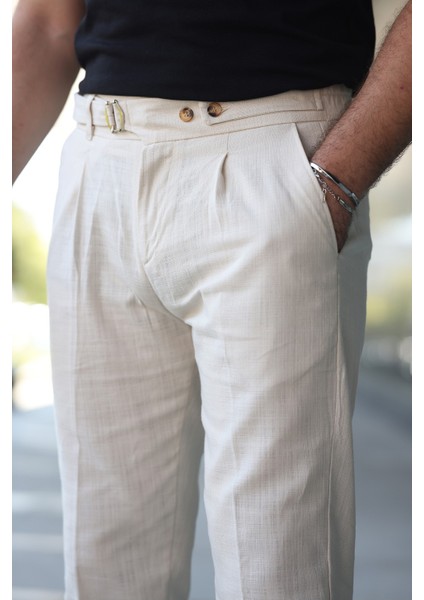 Tasarım Italyan Model Keten Pantolon