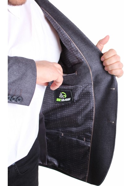 Mocgrande Erkek Büyük Beden 4 Drop Blazer Oskar Ceket 500607 Fume fırsatları