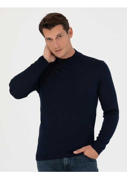 Erkek Slim Fit Basic Kazak - Lacivert modelleri