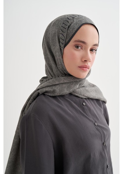 Elenora Monogram Floş Şal Gri fırsatları