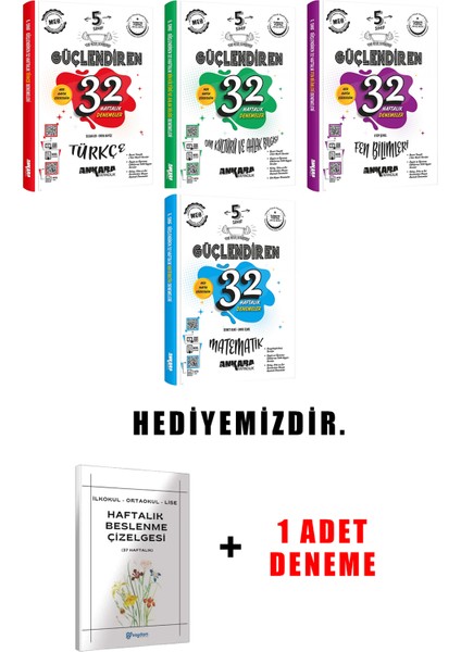 5.sınıf Güçlendiren 32 Haftalık Deneme 4'lü Set (Güncel Marif Model) fiyatları