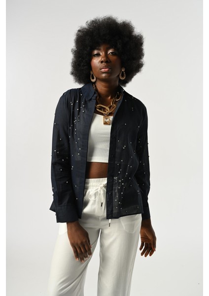 Kadın Taş Işlemeli Ince Gömlek