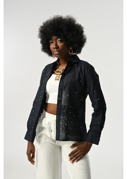 Kadın Taş Işlemeli Ince Gömlek fiyatları