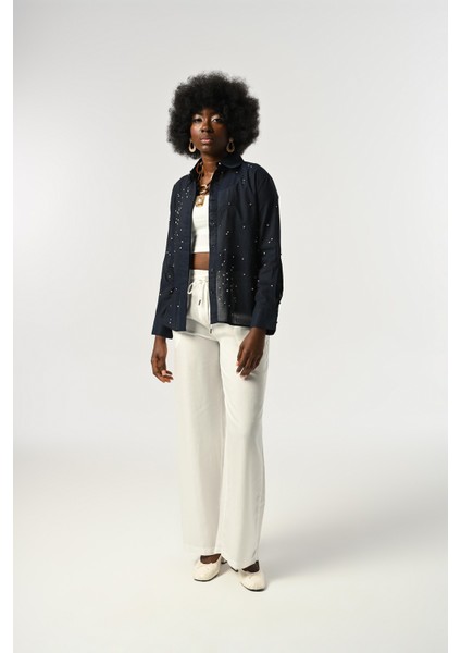 Kadın Taş Işlemeli Ince Gömlek fırsatları