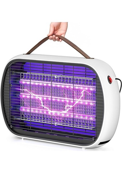 Sinek Öldürücü - Ultra Güçlü Sinek, Haşere ve Böcek Öldürücü, 360 Derece Etki Alanı, Uv Işıklı Yüksek Voltajlı Sinek Öldürücü Lamba, Ev Bahçe Için Elektrikli Asılabilir Sivrisinek Kovucu