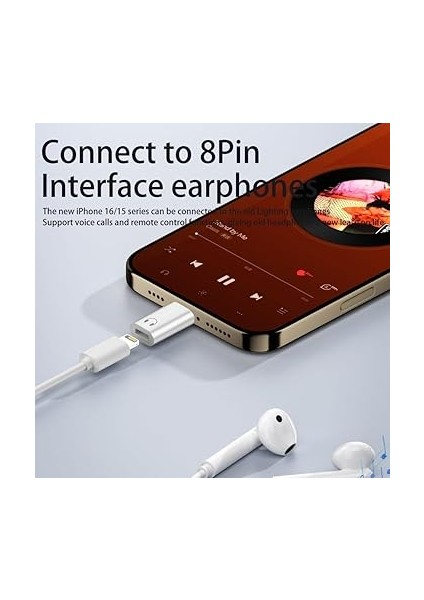 Usb-C - 8pin (Lightning) Kulaklık Adaptörü | Hi-Fi Ses Kalitesi | Mikrofon ve Kumanda Destekli Otglv modelleri