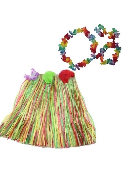 Hawaii Kolye Etek Taç ve Bileklik Seti