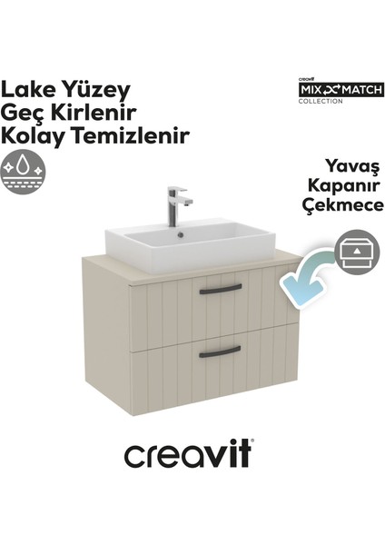 D10 Next Lavabo Dolabı Iki Çekmeceli 80 cm Dafne Lake Kapak fiyatları
