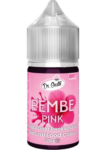 Likit Pembe Doğal Gıda Boyası 35 G – Bitkisel Kaynaklı, Pasta ve Tatlılar Için Katkısız Sıvı Renk Boyası