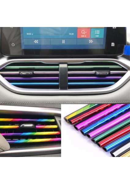 Araç Içi Klima Havalandırma Izgarası Dekoratif Şerit Trim Seti Karbon