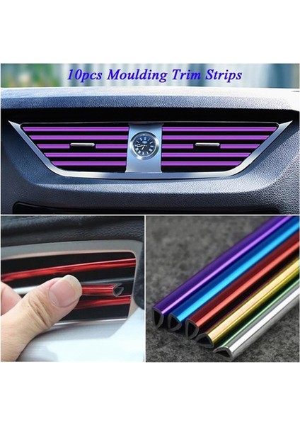 Araç Içi Klima Havalandırma Izgarası Dekoratif Şerit Trim Seti Karbon