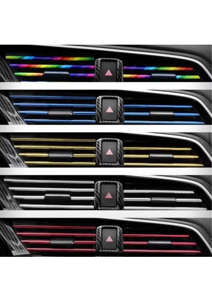 Araç Içi Klima Havalandırma Izgarası Dekoratif Şerit Trim Seti Karbon