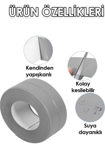 3.2 mt Su Sızdırmaz Geçirmez Bant Lavabo Küvet Tezgah Kenar Bandı Banyo Mutfak Pencere Yalıtım Bandı modelleri