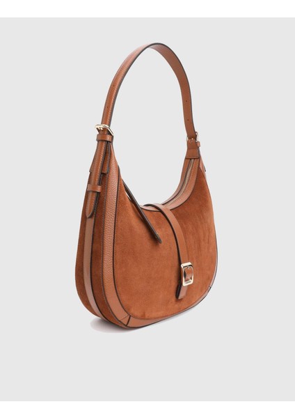 Vlasyi Hakiki Süet Floter Deri Taba Kadın Omuz Çantası