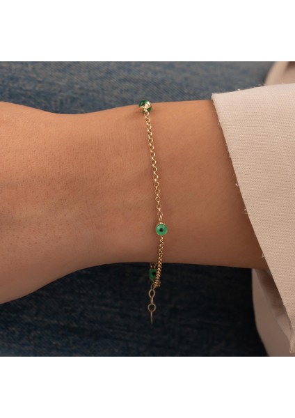 Nazar Boncuklu 14 Ayar Altın Bileklik