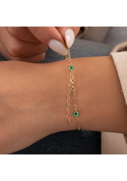 Nazar Boncuklu 14 Ayar Altın Bileklik modelleri