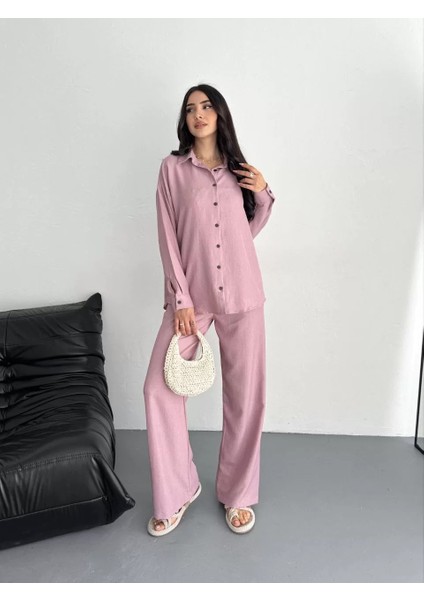 Gömlek Pantolon Ikili Takım - Toz Pembe fiyatları