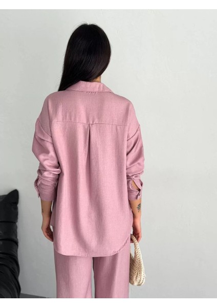 Gömlek Pantolon Ikili Takım - Toz Pembe fırsatları