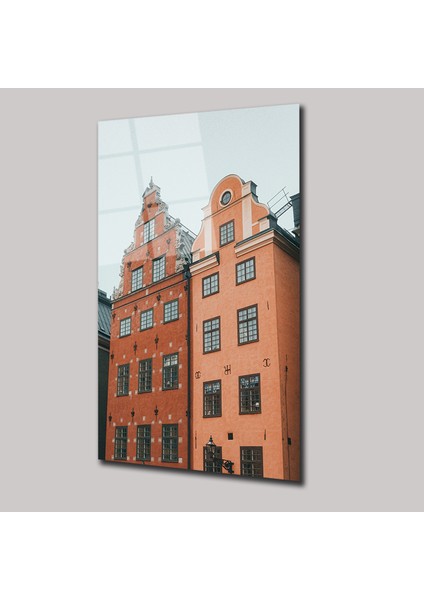 Isveç Stockholm Evleri - Cam Tablo - DEG0265
