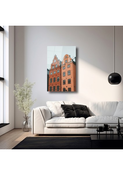 Isveç Stockholm Evleri - Cam Tablo - DEG0265 fırsatları