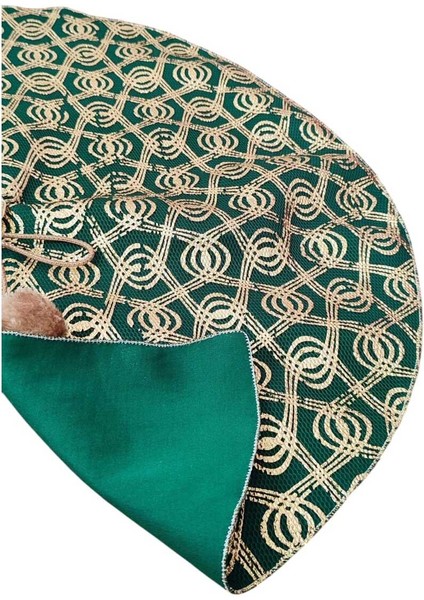 Yılbaşı Çam Ağacı Altı Örtüsü, Çam Ağacı Ayak Halısı Örtüsü, Yeşil Renk, Desenli Delikli Kumaş,65 cm fırsatları