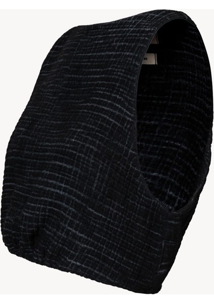 Crinkle Siyah Kolsuz Üst modelleri