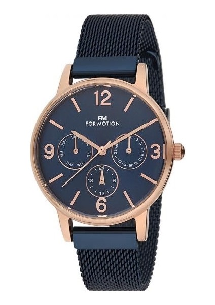 Kadın Kol Saati Altın Renk, Mavi Kadran - Şık Hasır Kordon, 2 Yıl Garantili