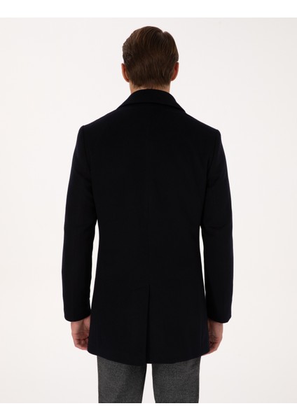 Erkek Lacivert Ex. Slim Fit Kaşe Kaban 50314200-VR033 indirimleri