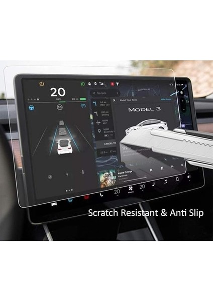 Tesla Model 3 ve Model Y 15 Inç ile Uyumlu Navigasyon Multimedya 9h Nano Ekran Koruyucu fiyatları