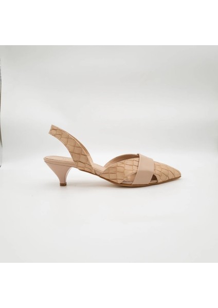 Bruna Kadın Kroko Desenli Kısa Topuklu Ayakkabı Modern ve Şık Tasarım Büyük Numara indirimleri