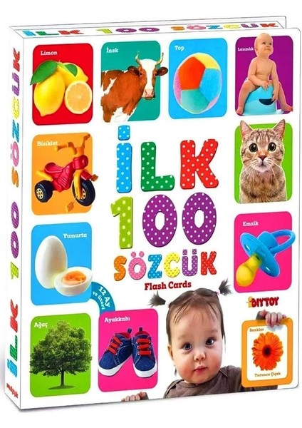 Için Ilk 100 Sözcük Kelime Zeka Kartları Eğitici Yeni Doğan Kartları