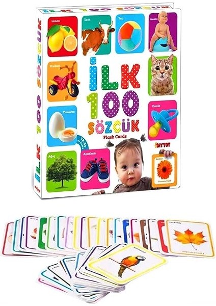 Için Ilk 100 Sözcük Kelime Zeka Kartları Eğitici Yeni Doğan Kartları fiyatları