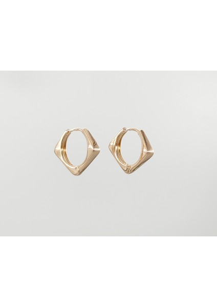 18K Rose Gold Plated Classical Hoop Küpe
