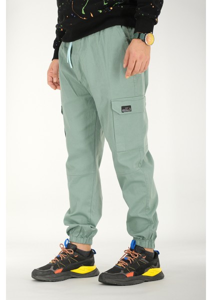 Erkek Mint Kargo Cepli Jogger Pantolon Rahat Kesim Pamuklu Lastikli Paça modelleri