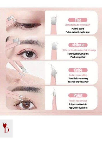 Cımbız Seti 4'lü Profesyonel Deri Çantalı Pembe Paslanmaz fiyatları