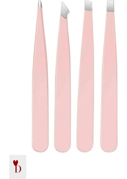 Cımbız Seti 4'lü Profesyonel Deri Çantalı Pembe Paslanmaz modelleri