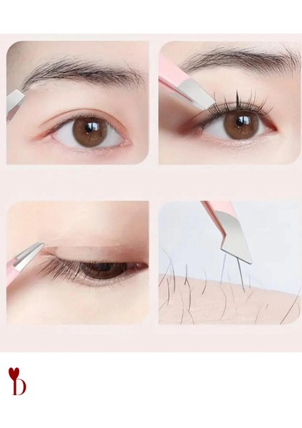 Cımbız Seti 4'lü Profesyonel Deri Çantalı Pembe Paslanmaz fırsatları