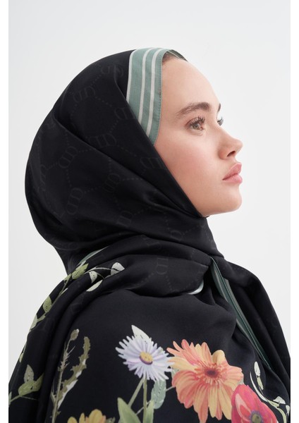 Blossom Monogram Floş Şal Siyah modelleri