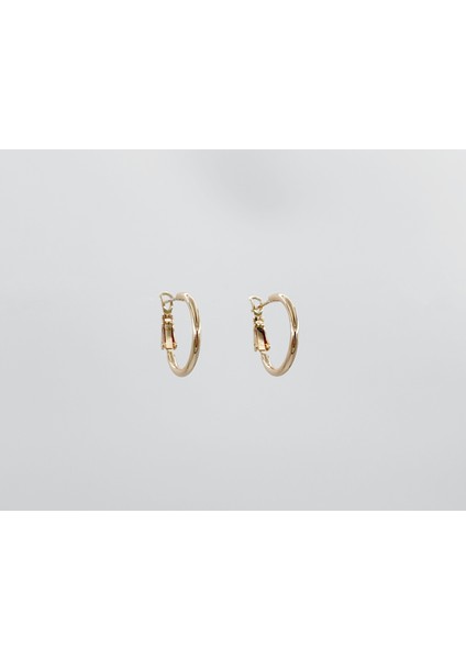 18K Rose Gold Plated Mince Hoop Küpe