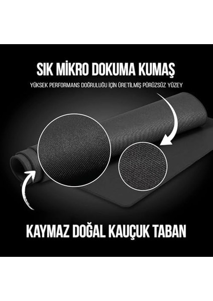 Kaymaz Tabanlı Mouse Pad, Ergonomik ve Su Geçirmez Yüzey, Optik ve Algılama, Dayanıklı ve Konforlu Kullanım, Ofis & Gaming Uyumlu (Siyah, 28X40 Cm) modelleri