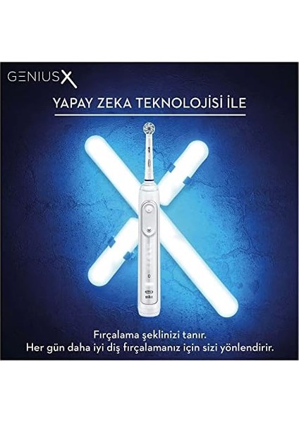 Oral-B Genius x Yapay Zeka Destekli Şarj Edilebilir Diş Fırçası Beyaz modelleri