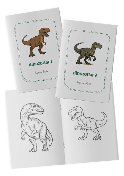 Dinozorlar Boyama Kitabı 2'li Set