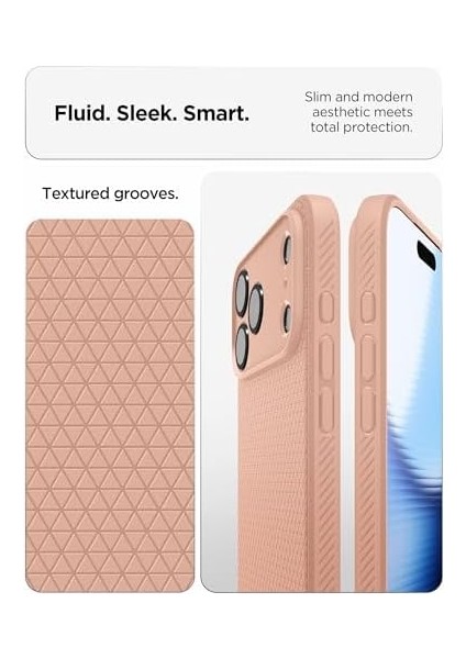 17 Pro Max ile Uyumlu Ince Kılıf Air Hava Kanalı Teknolojisi Askeri Sınıf Koruma Rose Titanium Dokulu Yüzey Kapak - ACS09892 fiyatları