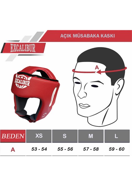 Açık Boks Kickboks Kaskı Kırmızı XS indirimleri