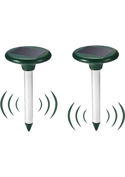 Dualpest Solar Ultrasonik Yılan, Köstebek, Fare, Kemirgen Hayvan Kovucu, 2 Adet, Su Geçirmez, Ultrasonik, Güneş Hücreli