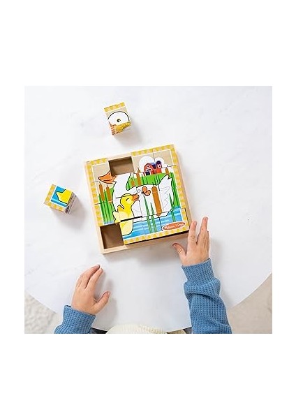 & Doug 10775 – Holzwuerfel-Puzzle, Bauernhofszenen fiyatları