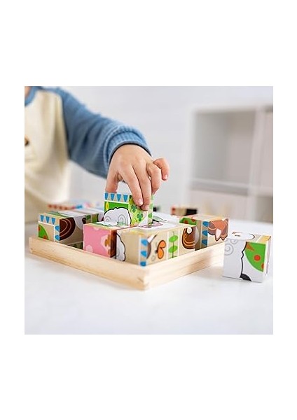 & Doug 10775 – Holzwuerfel-Puzzle, Bauernhofszenen modelleri